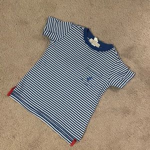 The Beaufort Bonnet Company blue and white striped t shirt